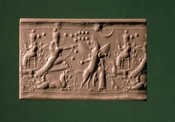 Cylinder Seal with Stars and Moon