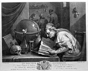 Alchemist with celestial globe