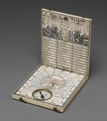 Portable diptych sundial with Zodiac signs