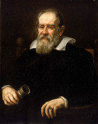 Galileo with a telescope