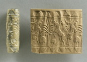 Cylinder Seal with Star, Cross, and Crescent Moon