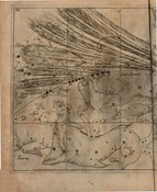 Star map with comet's path
