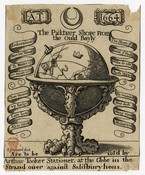 Trade card with celestial globe