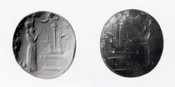 Stamp seal with symbols of Marduk, Adad
