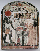 Funerary stela with Ra-Horakhty-Atum