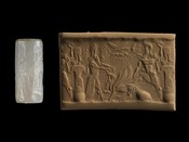 Cylinder seal with Ishtar, Bull of Heaven