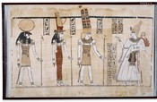 King making offerings to Amun, Mut and Khonsu