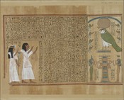 Papyrus with hymn to rising sun, Ra-Horakhty