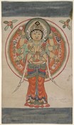 Avalokiteśvara holding sun and moon