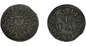 Farthing with sun and star