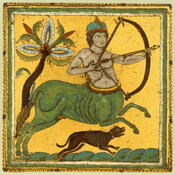 Enamel plaque with Sagittarius
