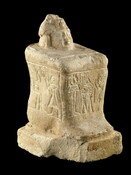 Cubical statue with Thoth and Osiris
