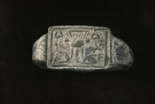 Signet ring with Hathor symbol and Set
