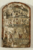 Stele with Khepri, Ra, Isis, and Osiris