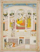 Surya and Chandra at veneration of Parvati and Shiva